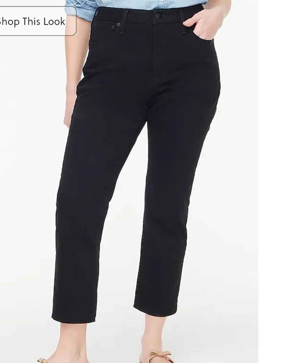 NWT J. Crew Curvy Essential Straight Black Jean In All-Day Stretch 32P